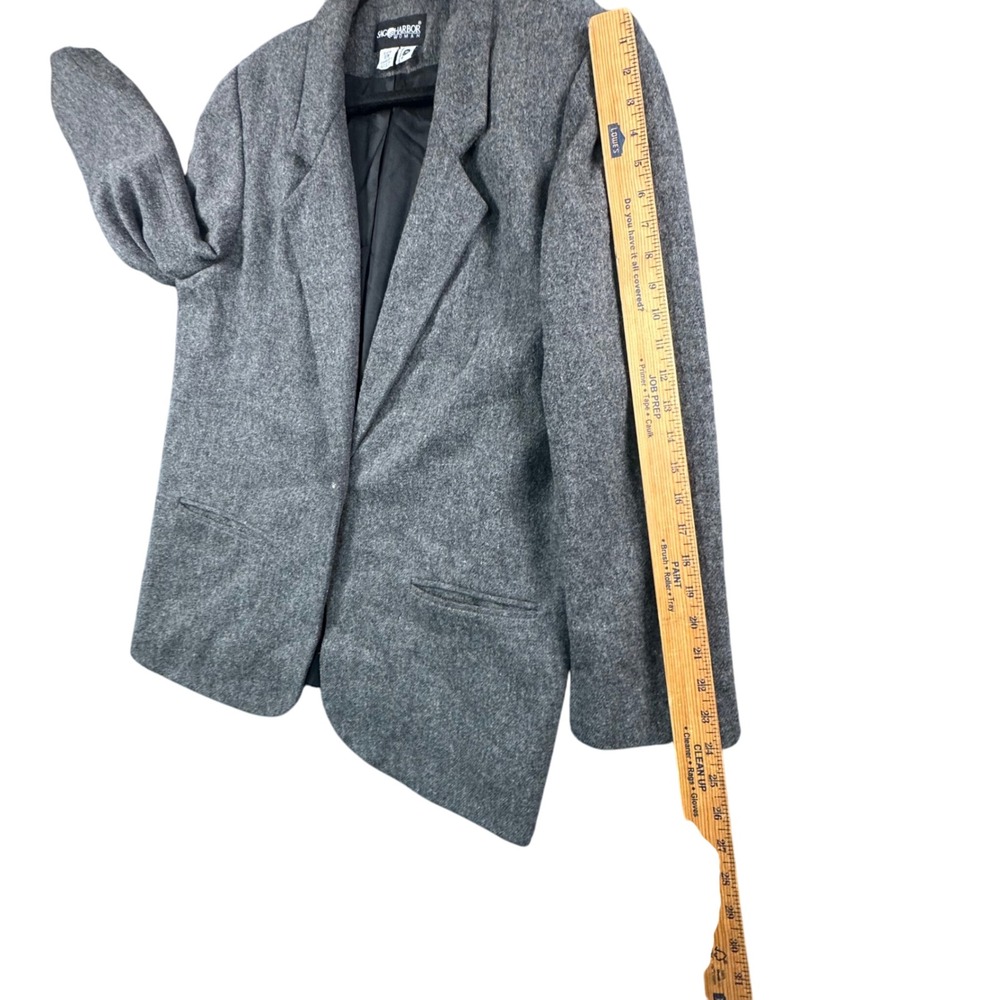 VTG Sag Harbor Womens Gray Wool Blend Tweed Blazer 18W Preppy Tradcore Old Money - Picture 8 of 10